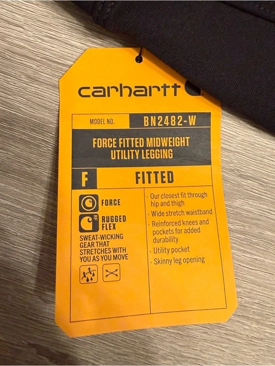 Womens Sz L (12/14) CARHARTT  Force Fitted Midweight Utility Leggings Black - Picture 5 of 7